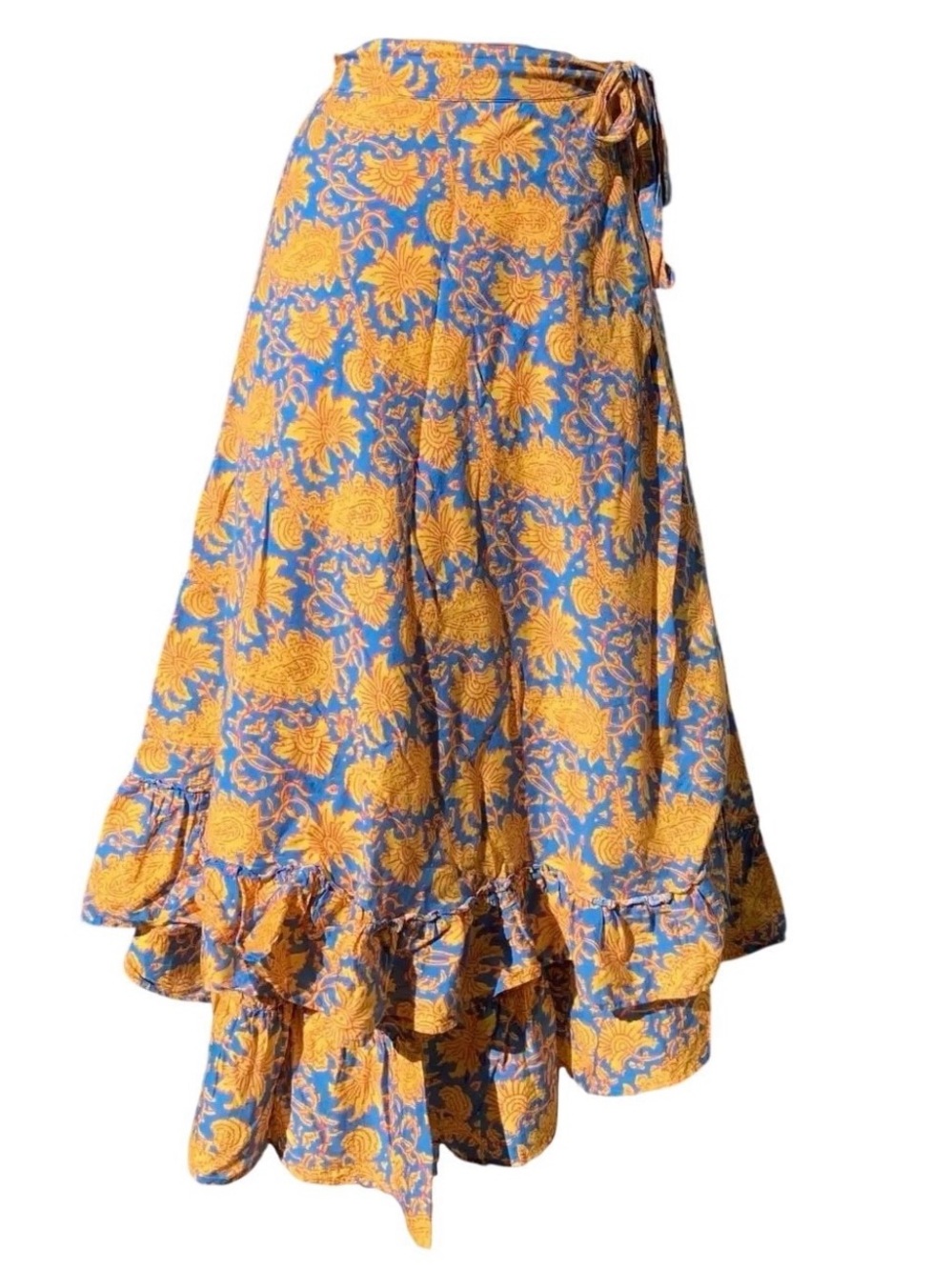 nwot apiece apart felix wrap skirt || blue